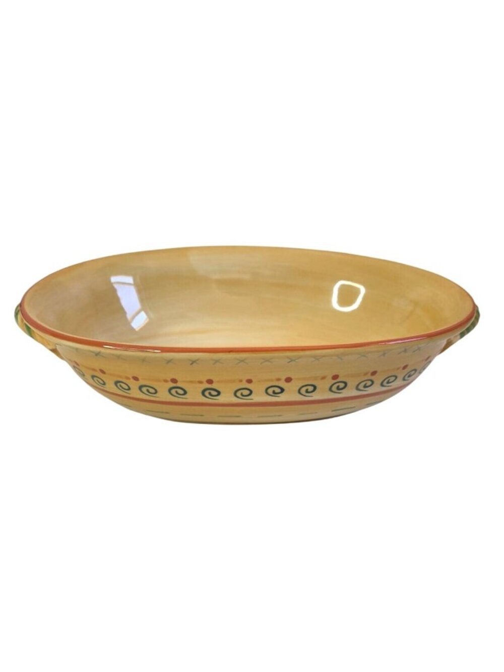 Pfaltzgraff Villa Della Luna Serving Vegetable Bowl Yellow Ceramic 11"x8"